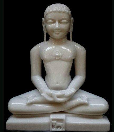 Marble Mahaveer Jain Statue, for Decor, Pattern : Plain