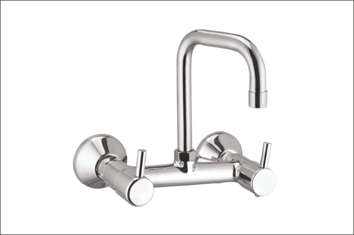 Polished Stainless Steel Two Handle Bathroom Faucet, Grade : AISI, ASTM ...