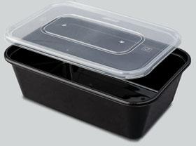 650ml Black Plastic Container