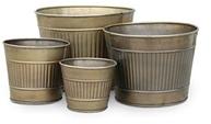 Round Polished Metal Planter Set, for Indoor Use, Specialities : Easy To Placed