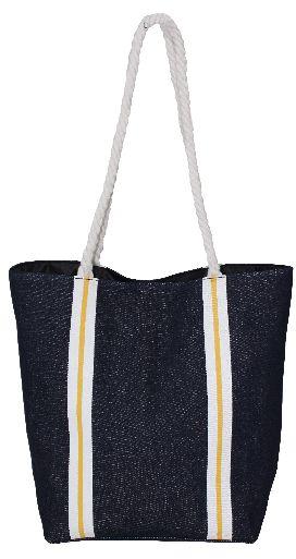 12 OZ DENIM TOTE BAG WITH TWISTED ROPE HANDLE