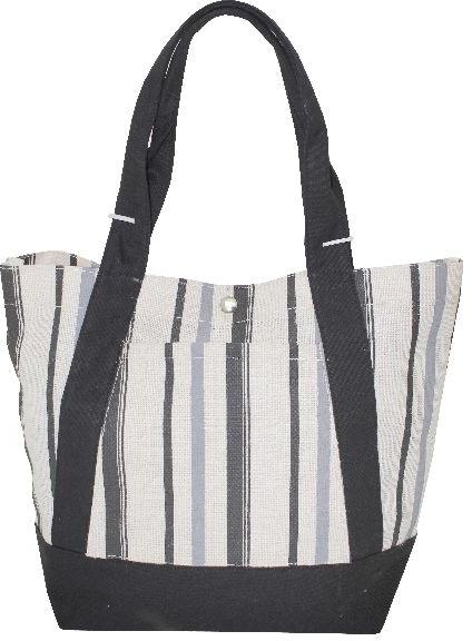 Black dyed canvas handle pp laminated jute tote bag, Style : Handled