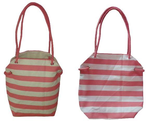 Tokra 12 OZ Natural Cotton Tote Bag With Stripe Print