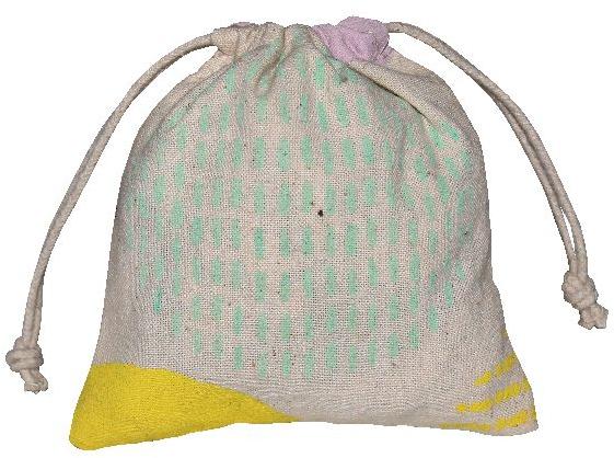 150 GSM Natural Cotton Drawstring Tote Bag, Size : 10 X 10 Cm