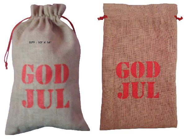 Natural Color Jute Burlap Drawstring Bag, Usage : Promotion, Gift