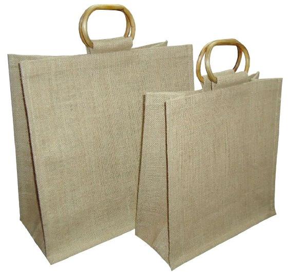 Available All Color PP Laminated Jute Bag With Cane Handle