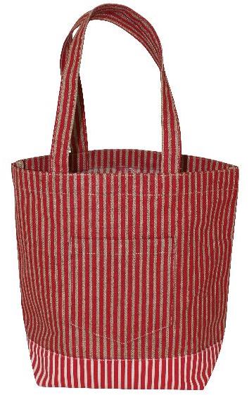 PP Laminated Jute Tote Bag With V Shape Pocket, Speciality : Good Quality, Easily Washable