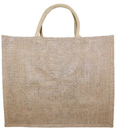 PP Laminated Natural Jute Shopping Bag With Padded Rope Handle