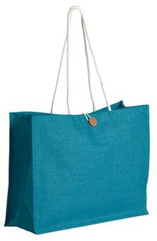 Rope Handle With Button Closure PP Laminated shopping Jute Bag