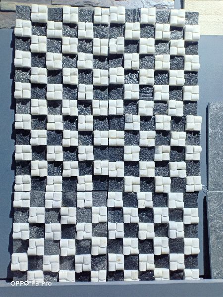 Square Natural Stone Mosaic Tile, for Interior, Exterior, Elevation, Size : 300X300mm
