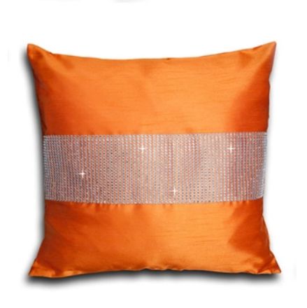 Orange Silk Cushion Covers
