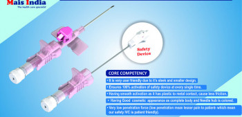Plastic Safety IV Cannula, for Hospital Use, Size : Standard Size