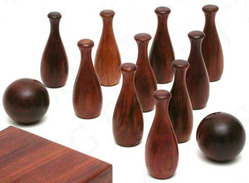 Wood Mini Bowling Game Set, Color : Matt /Brown/Gloss.