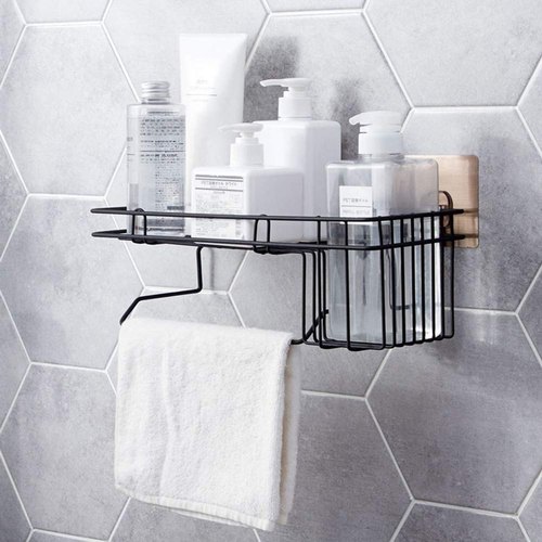 Metal Bathroom Caddy Rack, Color : Black