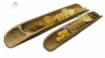Bamboo Snack Tray, for Food Serving, Pattern : Plain