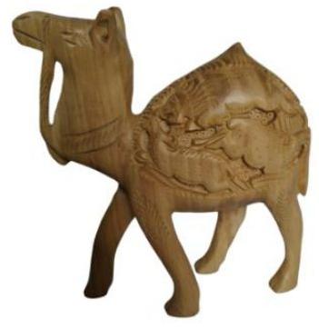 Plain Wooden Camel Statue, Color : Brown