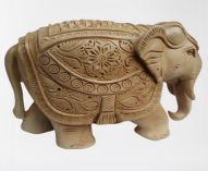 Wooden Elephant Statue, for Decoration, Pattern : Plain