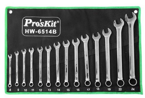 Proskit HW-6514B, 14Pcs Combination Wrench(Metric)HW-6514B, for Automobiles