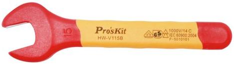 Proskit HW-V115B, VDE 1000V Insulated Single Open End Wrench 15mmHW-V115B