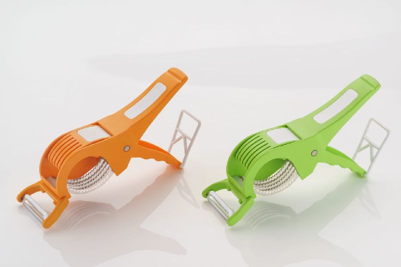 Manual Stainless Steel Vegetable Cutter With Peeler, for Restaurant, Color : Orange, Green