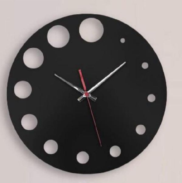 Black decorative metal wall clock