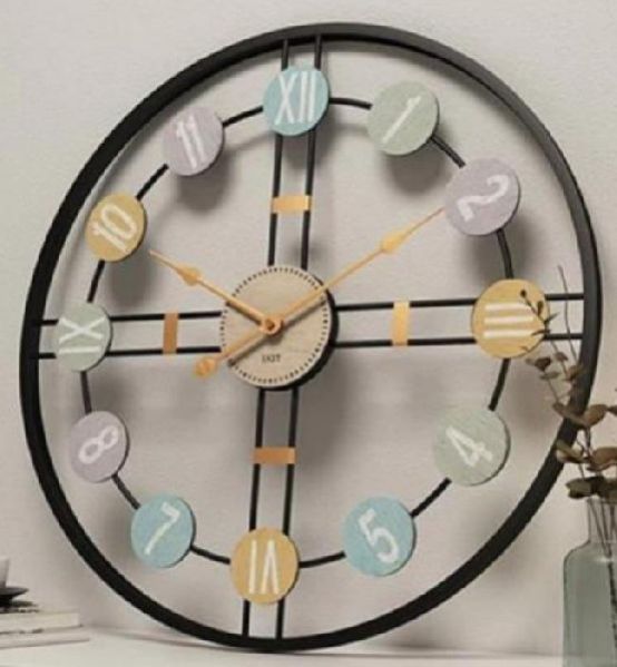 Decorative Hanging Wall Clock, Color : Black