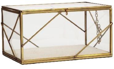 Decorative metal and glass box
