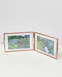 Double glass book photo frame, Color : Rose gold