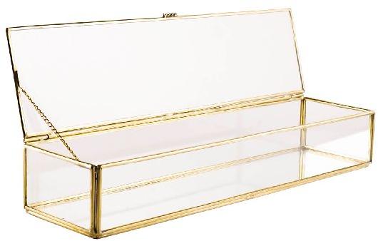 Gold decorative glass box