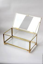 Gold glass jewelry box