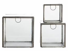 Square black glass boxes