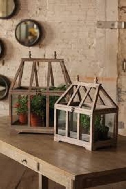 Wooden house glass terrariums, Size : Customized