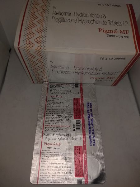 Pigma - MF  ( Metformin Hydrochloride  & Pioglitazone Hydrochloride Tablets )