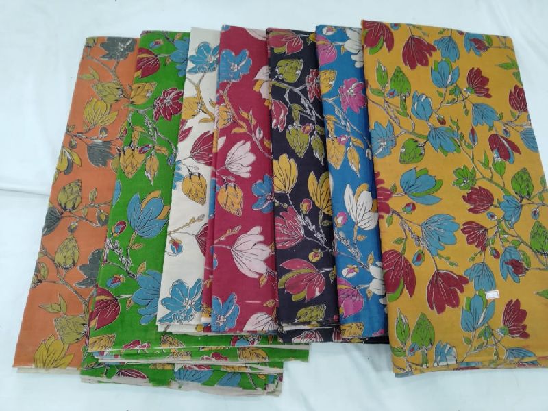 Flowers kalamkari screen printed reyon fabric, Feature : Anti-Wrinkle, Comfortable, Easily Washable