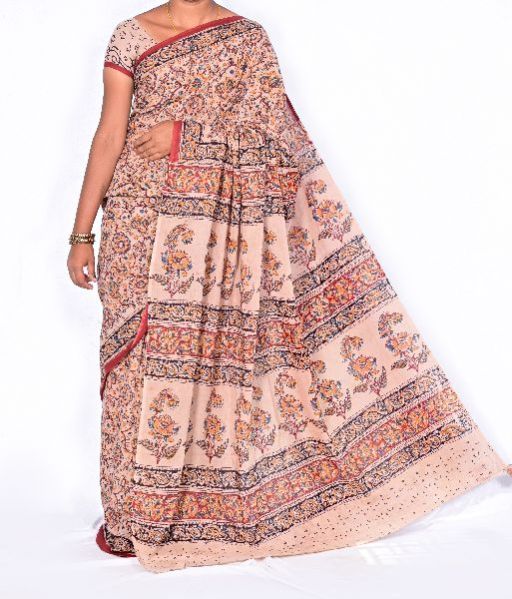 Kalamkari Hand Blocked Cotton Sarees