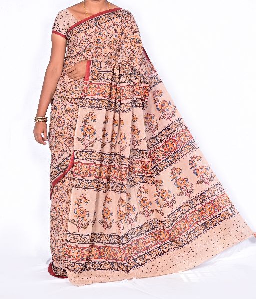 Kalamkari multi colour silk saree, for Easy Wash, Width : 6 Meter
