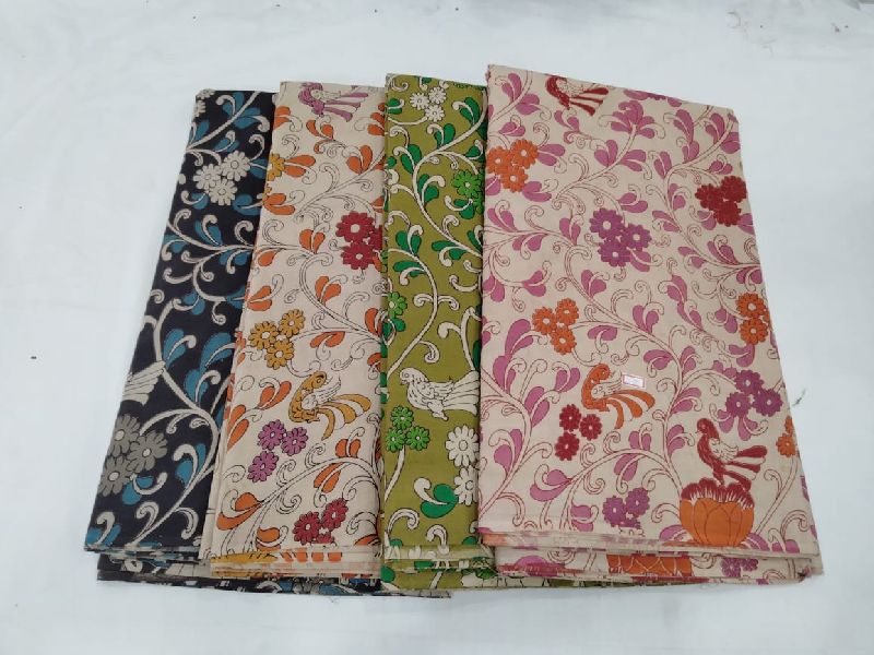 Kalamkari screen silk fabric, Color : multi colours
