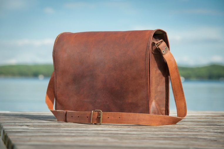 Handmade Leather Full Flap Laptop Bag, Size : Standard
