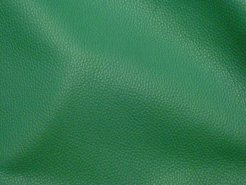 Polished Green Finished Leather, for Bags, Gloves, Jackets, Pattern : Plain