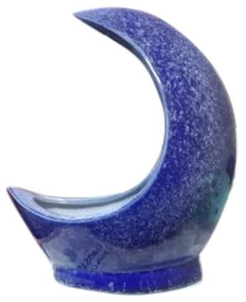 Polished Ceramic Moon Bonsai Pots, for Decoration, Color : Blue