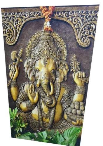 Rectangular 3D Ganesha Ceramic Wall Tiles, Size : 6x4 Feet