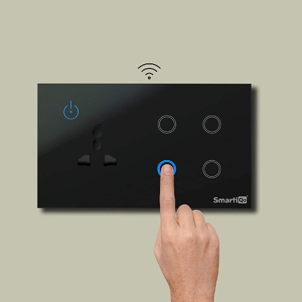 SmartiQo WiFi Glass Panel 4 Touch Switch and Socket