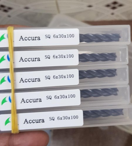 Accura Solid Carbide End Mill, Size : 6 x 30 x 100 mm