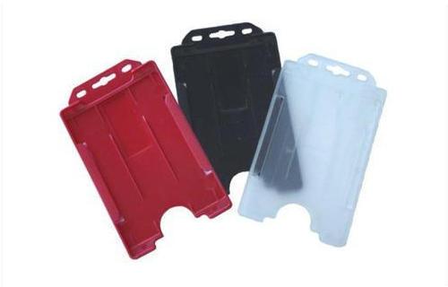Rectangle Plastic ID Card Holder, Color : Red, Black White