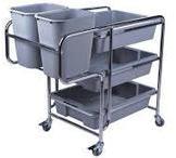 Stainless Steel Restaurant Cart, Color : Silver