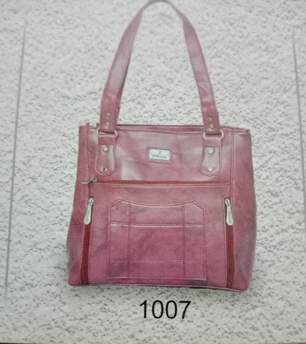 Plain Ladies Rexine Handbag, Closure Type : Zipper
