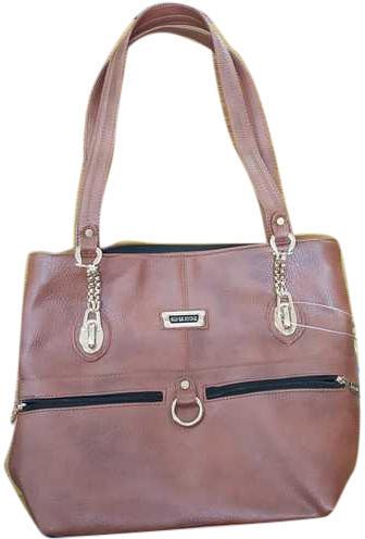 Leather Plain Ladies Trendy Handbag, Technics : Machine Made