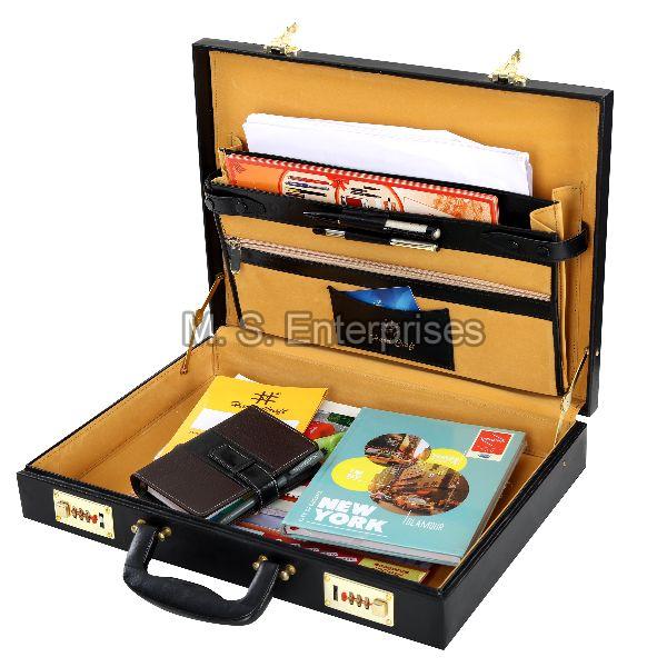 Hard Craft Faux Leather Briefcase Combo Lock Feature Color Black, Style