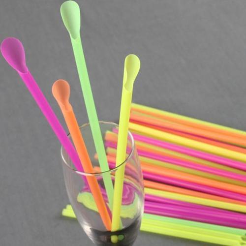 Multi Colour spoon straw, Feature : Flexible Sizes, Tearing Proof, Harmless.