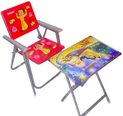 Aluminum Ply Board Baby Study Folding Table, Color : Multicolor